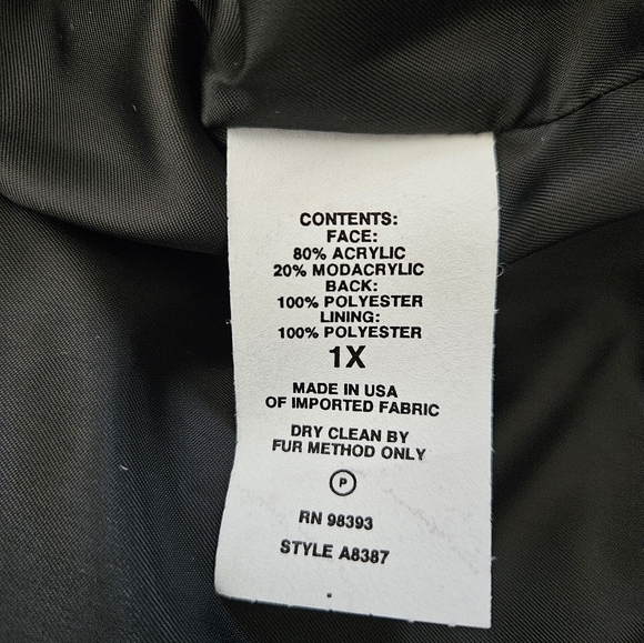 NWT - Dennis Basso Faux Fur Coat - Size 1X - Picture 10 of 10